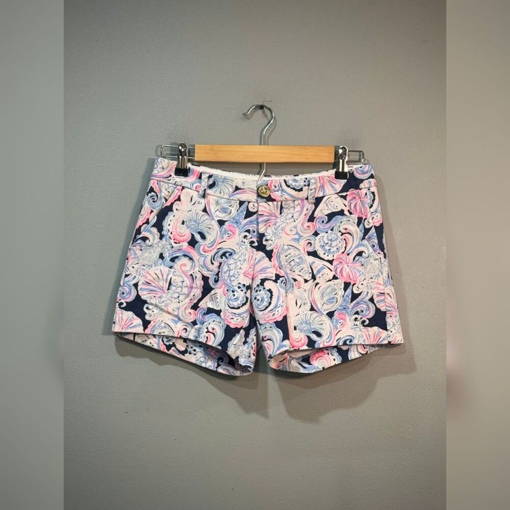 Blue/Pink Lilly Pulitzer Seashell Shorts Size 0 Like New